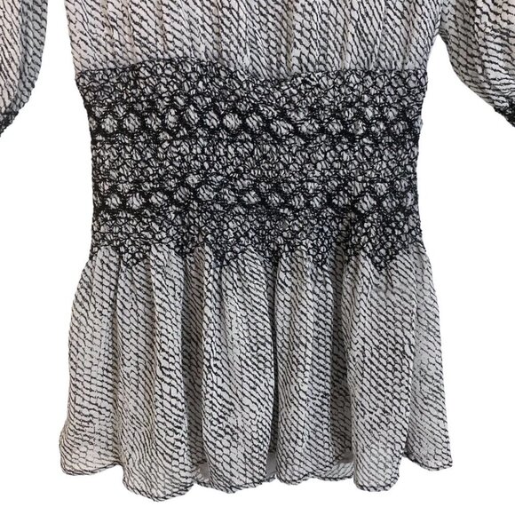 ULLA JOHNSON Anika Smocked Drop Waist Gray Silk Semi Sheer Mini Dress REVOLVE - Picture 9 of 13
